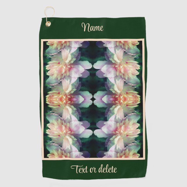 Serviette De Golf Fleur de pivoine rose Multiplié Abstrait Personnal (Devant)