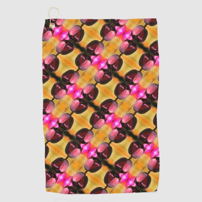 Serviette De Golf Fleur de tulipe violette foncée Motif Abstrait (Devant)