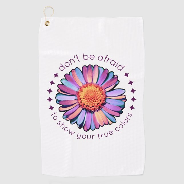 Serviette De Golf Fleur mignonne violet rose bleu marguerite femmes  (Devant)