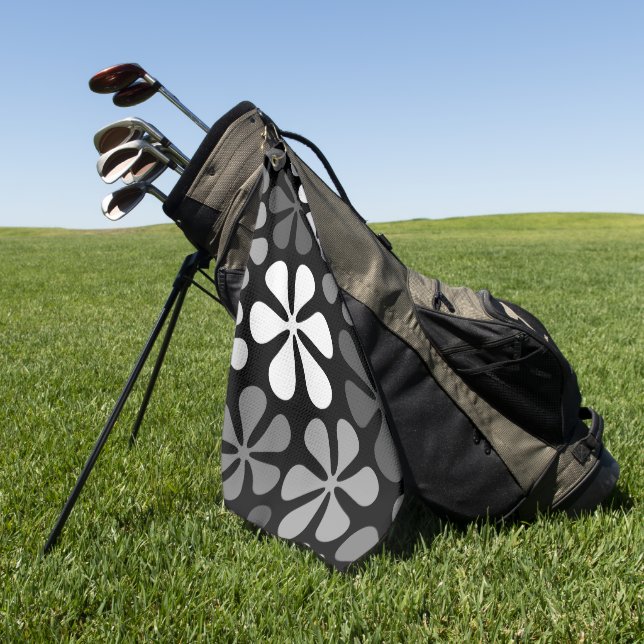 Serviette De Golf Fleurs Abstraites monochromes (Vert)