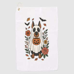 Serviette De Golf Fleurs de Doberman Pinscher Halloween