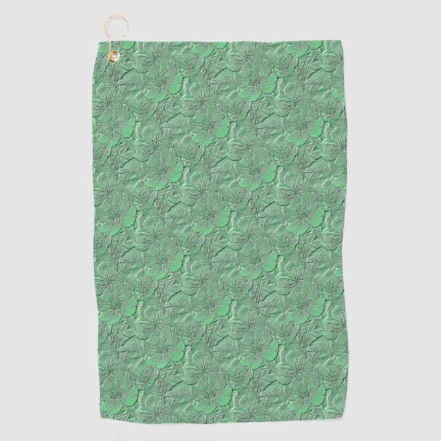 Serviette De Golf Fleurs de marguerite verte Motif d'art naturel (Devant)