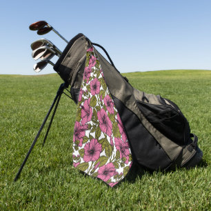 Serviette De Golf Fleurs d'hibiscus roses