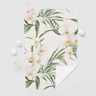 Serviette De Golf Fleurs d'orchidées blanches tropicales  