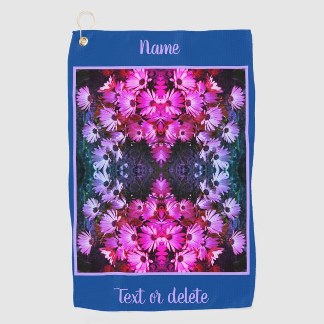 Serviette De Golf Fleurs marguerites africaines Abstraites teintées  (Devant)