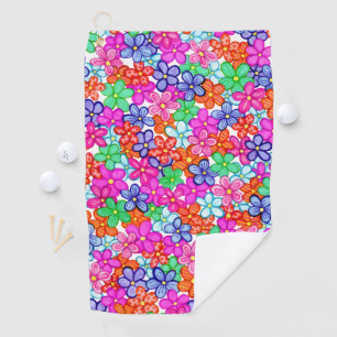 Serviette De Golf Fleurs multicolores Motif d'illustrations florales