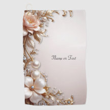 Serviette de golf Fleurs roses et blanches douces