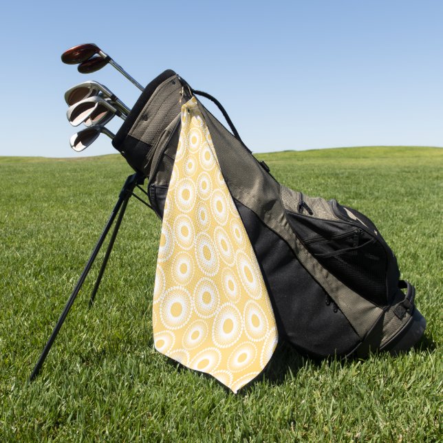 Serviette De Golf Fleurs sauvages dessinés (Vert)