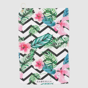 Serviette De Golf Floral et Chevron