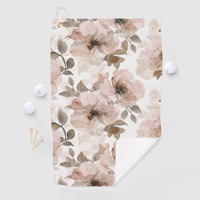 Serviette De Golf Floral rose Brown sud-ouest (En situation)