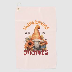 Serviette De Golf Floral Thanksgiving avec mes Gnomies