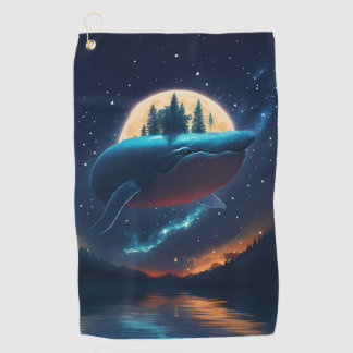 Serviette De Golf Flying Humpback Baleine Lune Mer Lumière Forêts St