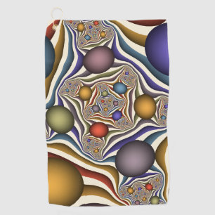 Serviette De Golf Flying Up Colorful Moderne Art Fractal Abstrait