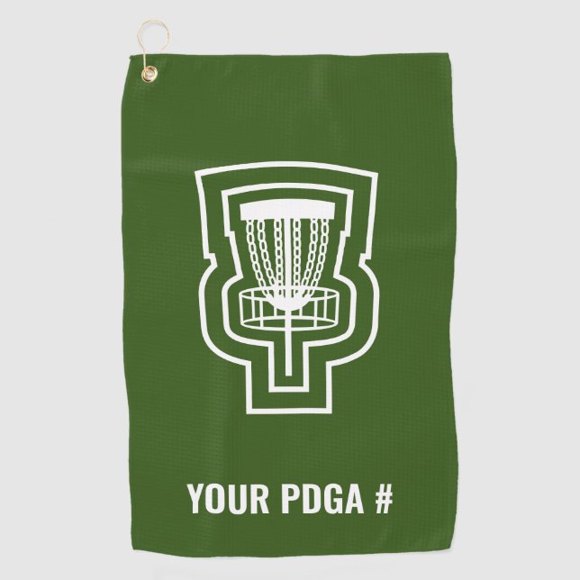 Serviette De Golf Focus Disk Golf Towne avec PDGA # (Devant)