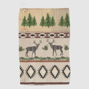 Serviette De Golf Forêt de Deer Antler Montagne de l'Ouest en bois r