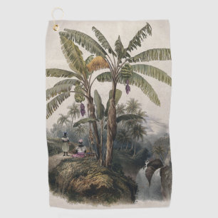 Serviette De Golf Forêt tropicale antique de bananiers   Bota vintag