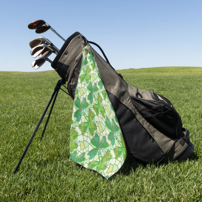Serviette De Golf Fragments shamrocks (Vert)