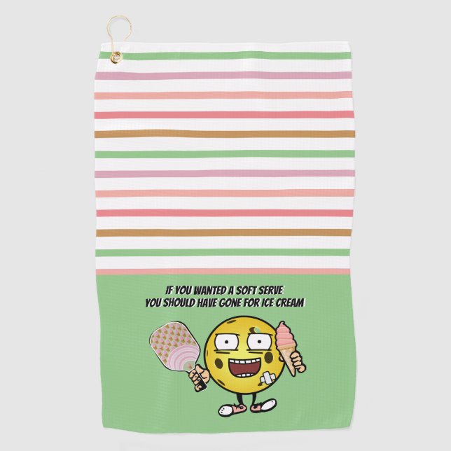 Serviette De Golf Fraise Soft Sert Glace Crème Pickleball Drôle (Devant)