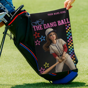 Serviette De Golf Frappe donc cette balle drôle de visage de poupée 