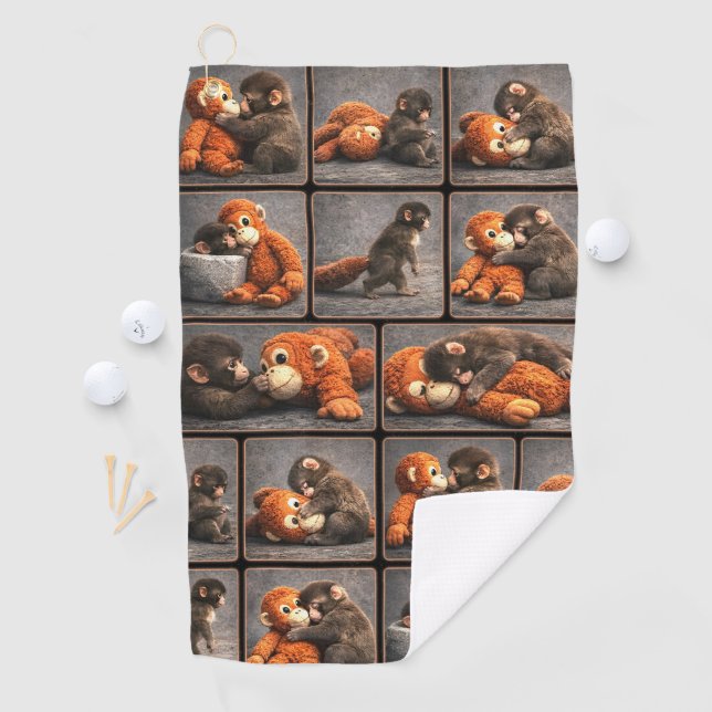 Serviette De Golf Frappez bébé singe (En situation)
