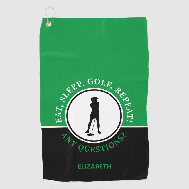 Serviette De Golf Fun Custom Golfer Ladies Womens Pro Sports élégant (Devant)