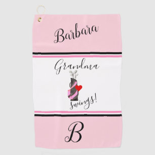 Serviette De Golf Fun Pink Golf sac Monogramme