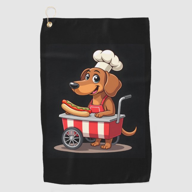 Serviette De Golf Funny Dachshund Chien Hotdog Sandwich Weenie Sauci (Devant)