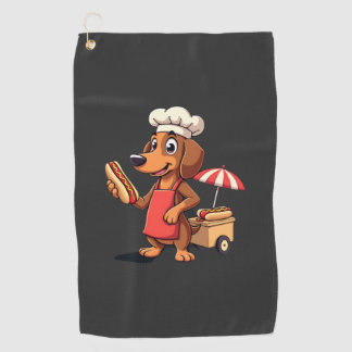 Serviette De Golf Funny Dachshund Dog Weenie Sausage Hotdog Sandwich