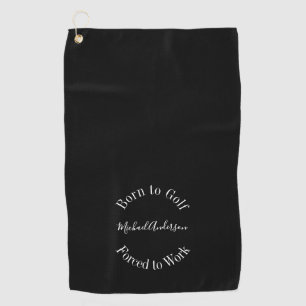 Serviette De Golf Funny Golf Dit Noir Blanc Simple Minimaliste