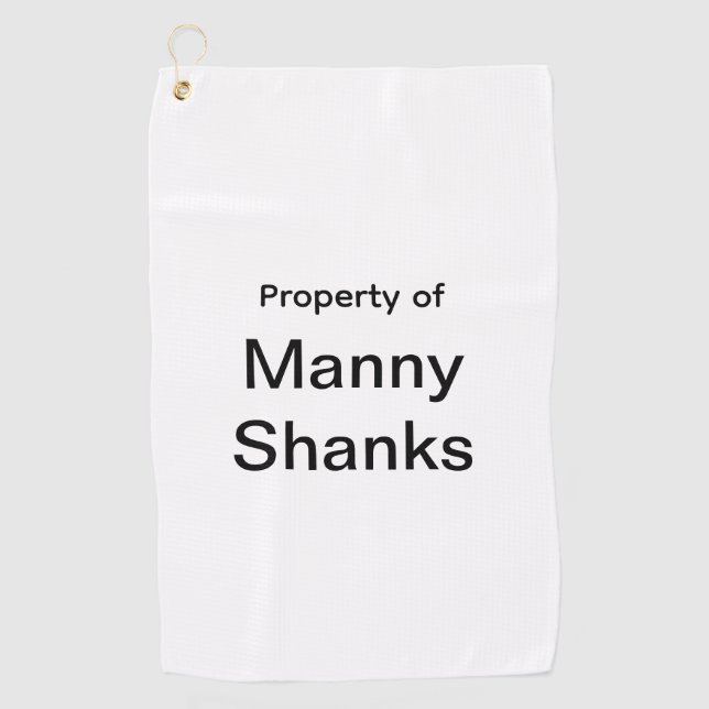 Serviette De Golf Funny Golf Gift Joke Name Manny Shanks (Devant)