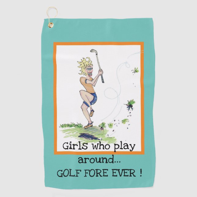 Serviette De Golf Funny Golf Towne (Devant)