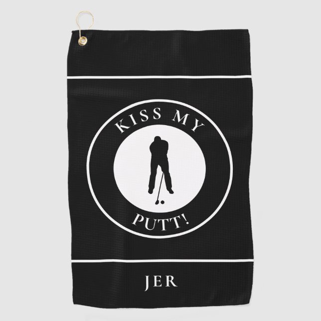 Serviette De Golf Funny Golfer Putt Humour moderne Monogramme Mens N (Devant)