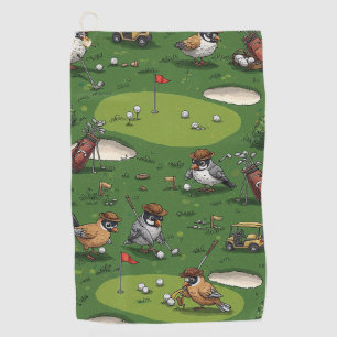 Serviette De Golf Funny Golfeurs de Birdie en scène Vintage