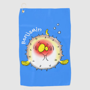 Serviette De Golf Funny puffer fish porcupine fish cartoon 