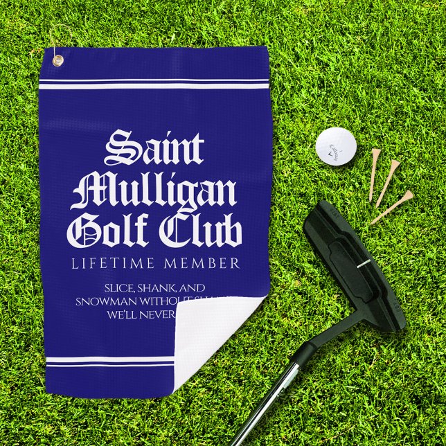 Serviette De Golf Funny Saint Mulligan Golf Club Membre à vie (Saint Mulligan Golf Club Lifetime Member Golf Towel Cover Photo)