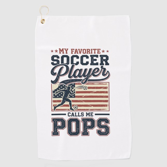 Serviette De Golf Funny Soccer Pops Vintage Engraving Shirt Design_1 (Devant)