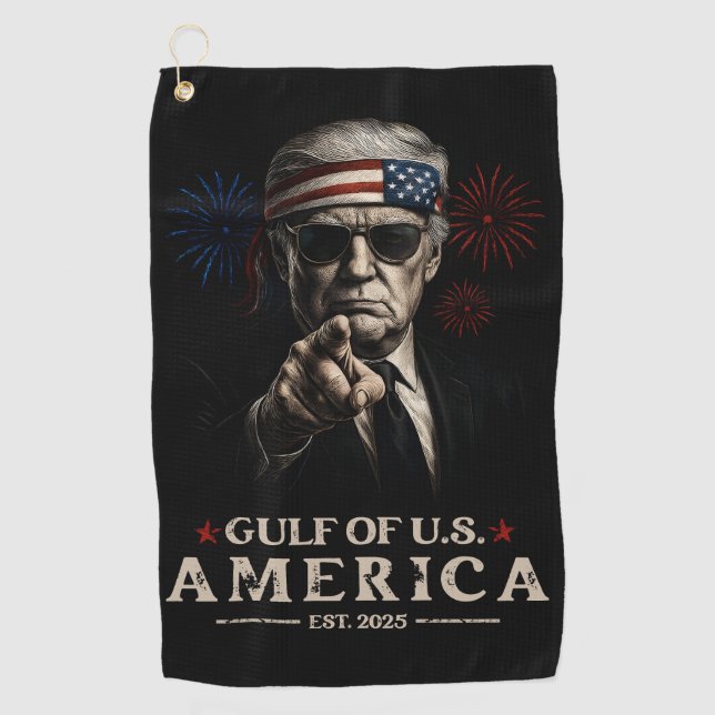 Serviette De Golf Funny Trump Golfe Des USA Amérique 2025 4 juillet (Devant)