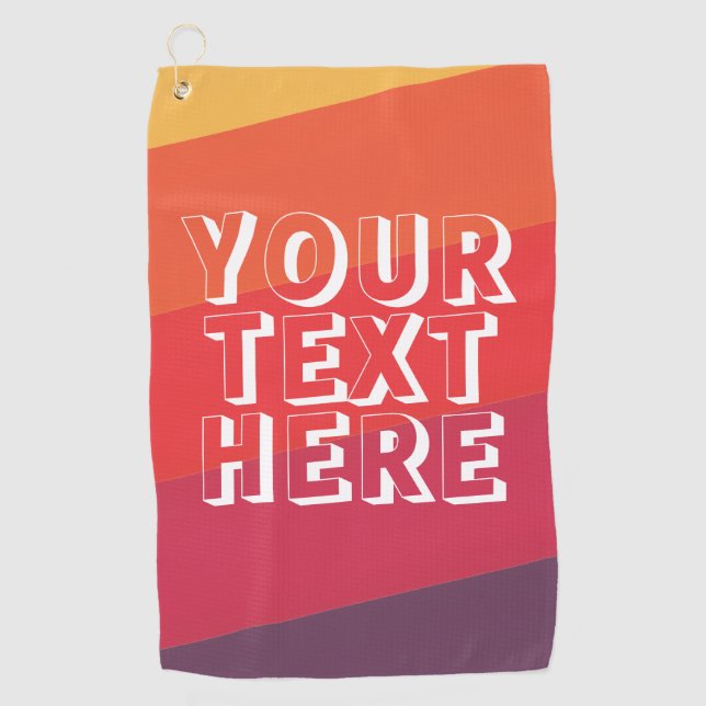 Serviette De Golf Funny Weekend Scramble Retro Sunset Add Text (Devant)