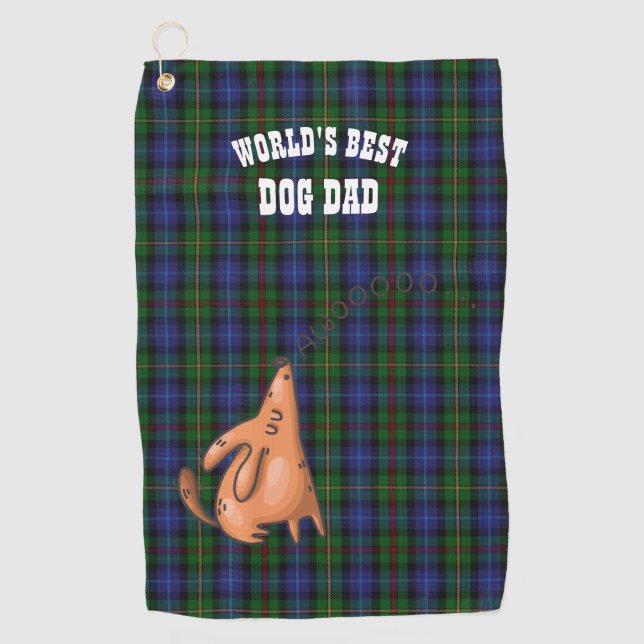 Serviette De Golf Funny Worlds Best Chien Papa Golf Golfer Personnal (Devant)