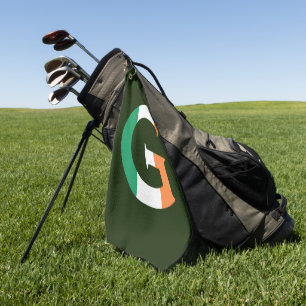 Serviette De Golf G Monogramme superposé sur le drapeau irlandais gt