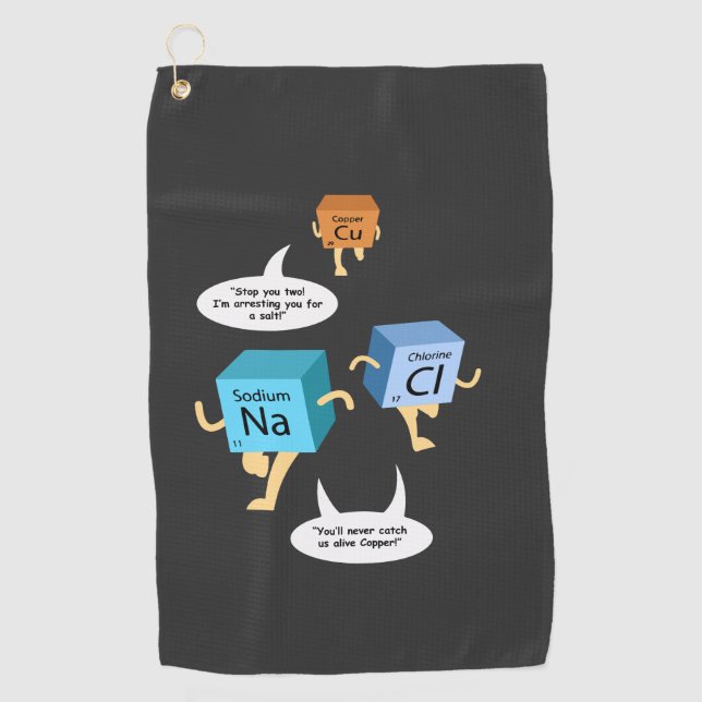 Serviette De Golf Gag de chimie Éléments chimiques nouveauté (Devant)