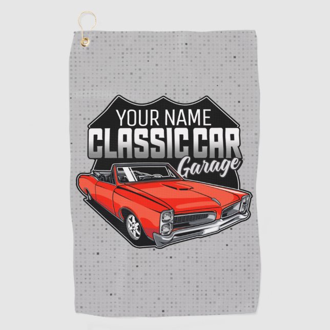 Serviette De Golf Garage de voiture classique convertible personnali (Devant)