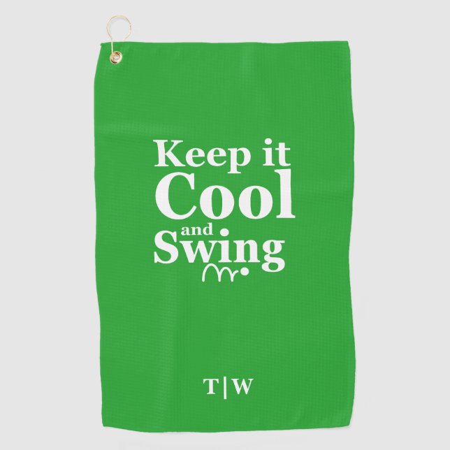 Serviette De Golf Gardez-le Cool et Swing Golf Thème (Devant)