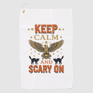 Serviette De Golf Gardez votre sang-froid, Halloween effrayant vinta