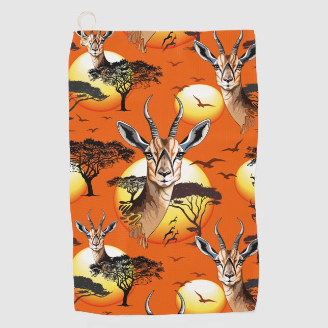 Serviette De Golf Gazelle Antelope africaine animal sauvage (Devant)