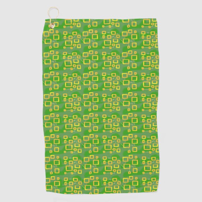Serviette De Golf Géométrique Vert (Devant)