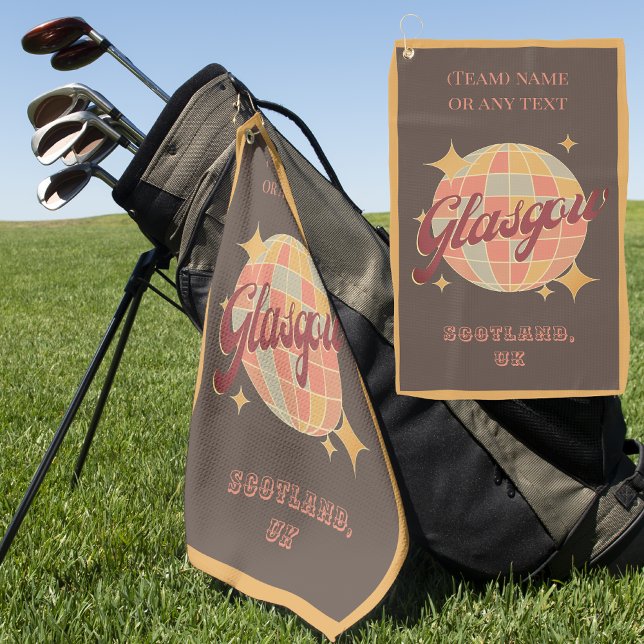 Serviette De Golf Glasgow City Scotland Royaume-Uni golfeur britanni (Créateur téléchargé)