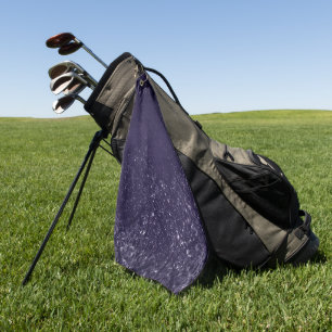 Serviette De Golf Glimmery Indigo Grunge Midnight Purple Damask