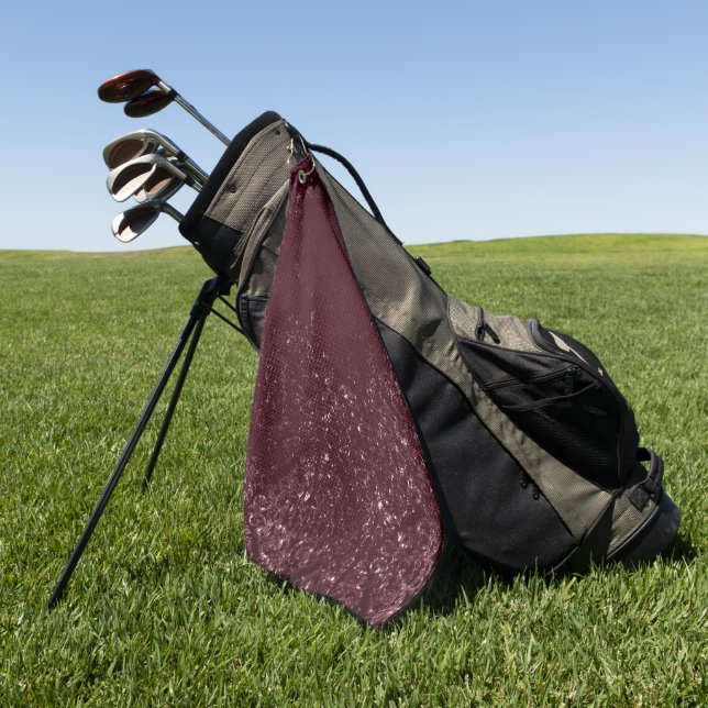 Serviette De Golf Glimmery Wine Grunge | Sangria Bordeaux Damask (Vert)