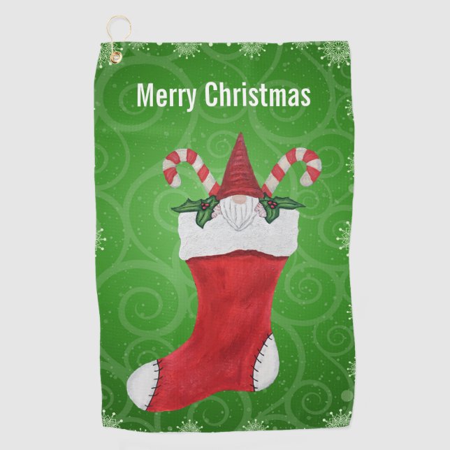 Serviette De Golf Gnome à Noël Stocker Flammes de neige torrents (Devant)